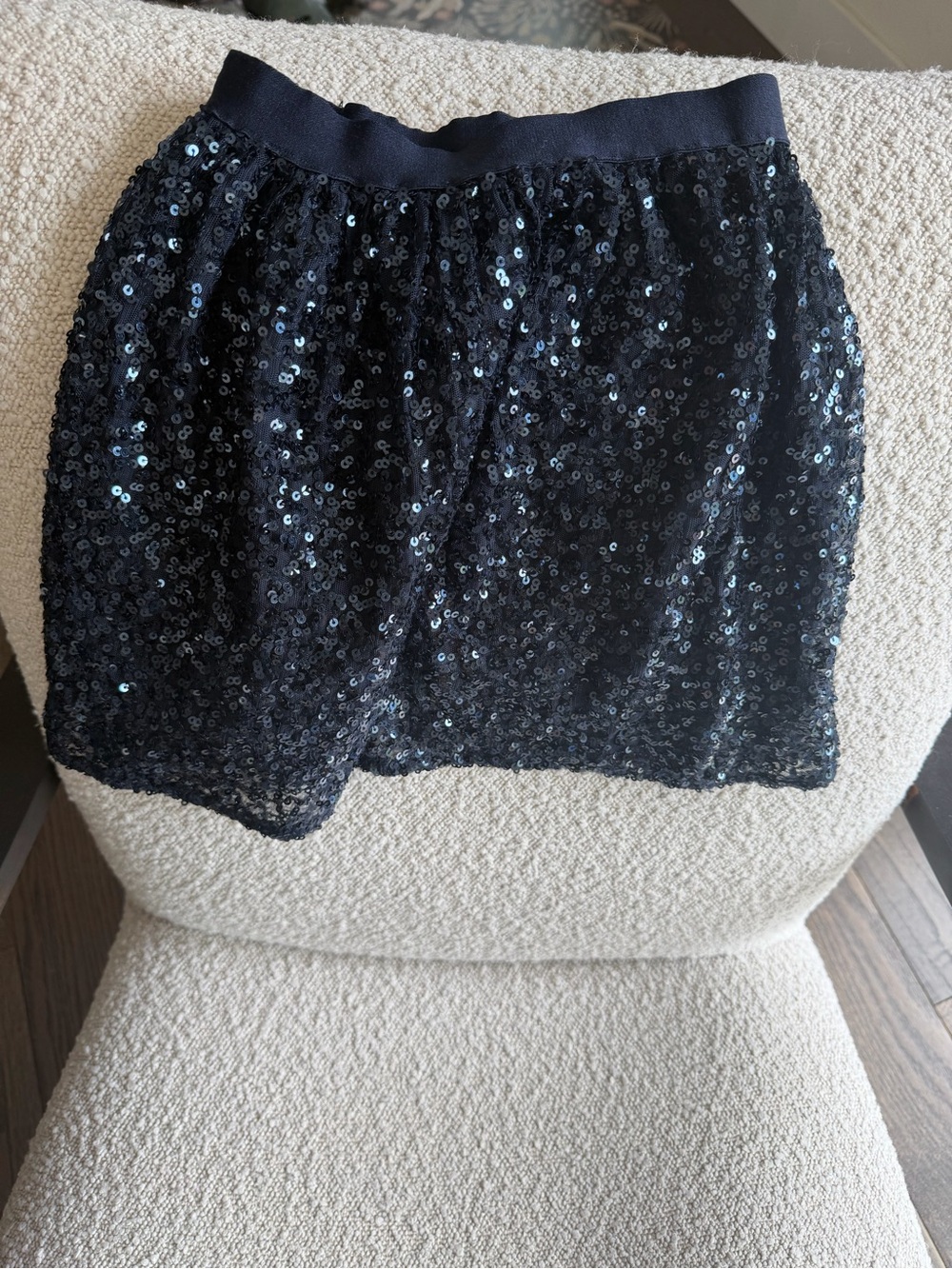 Navy Sequin Mini Skirt for Girls - Sparkle Party Skirt